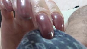 Long Nails Pant Scratch and Handjob - 15:54 video - from AbXXX