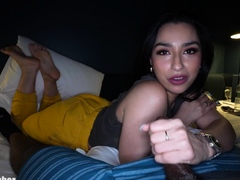 Black bull gets handjob and footjob from sensuous MILF - 12:43 video - from PornLib