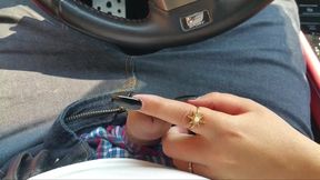 Drive thru girl gives sloppy handjob with long nails - SD - 4:15 video - from SexPester