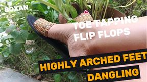 Pronounced Arches in Dangling Flip Flops (3) - 4K - 7:02 video - from Clips4sale