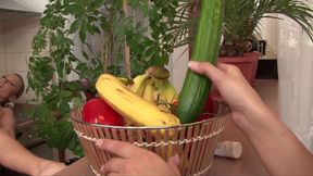Three lesbians are playing with a cucumber - HD - 8:12 video - from xHamster