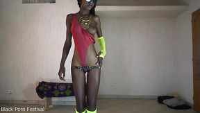 Stunning Slim Ebony Beauty In a Sexy Outfit Shows Off Her Seductive Graceful Body - HD - 10:30 video - from XCafe
