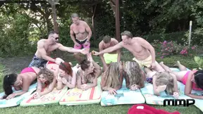 Hot neighbors get wild at a summer swinger party - HD - 40:35 video - from FapNFuck