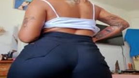 LOLA MELLO FARTS IN TIGHT BLACK JEANS - ENGLISH SUBTITLES - HD - 10:24 video - featuring Lolah Vibe - from Clips4sale