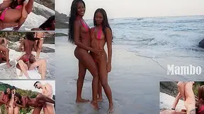 Daped-In-Public #6 : 2 Ebony Princesses Get Fucked At The Beach - HD - 2:20 video - from PornL