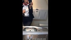 Latina Stewardess Masturbates in Plane Bathroom While Being Watched - HD - 19:22 video - from XXXShake