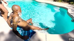 Interracial Creampie by the Pool - HD - 7:56 video - featuring Krystal Davis - from xHamster