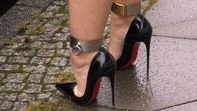 Neele - Shoeplay Black Louboutin Sokate Jeans Oiled Feet And Shackles - MP4 1920x1080 - HD - 15:00 video - from Clips4sale