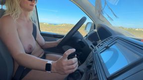 Exhibitionist wife driving naked in car after being fingered - HD - 18:32 video - from xHamster