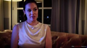Dark Vampire interviews full-figured girl for her delicious natural pussy - 8:08 video - featuring Jessica Ryan - from LesFix