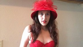 Vintage Goddess D Smoking VS 120 in Red Hat and Bra - Perky Tits! - SD - 5:01 video - from Clips4sale