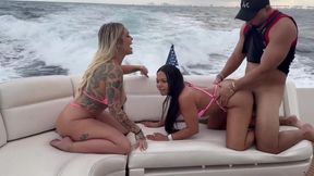 Blonde Latina Kali Roses and Brunette Brandy Slicious suck and fuck on a yacht - HD - 28:07 video - featuring Kali Roses - from SexPester