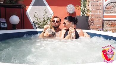 After the anal in the pool, milf drinks sperm from the glass (1st part) - HD - 11:38 video - from Juicexxx