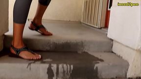 Bella Ink locked out pissing spandex bodysuit - HD - 10:33 video - from XVideosRed