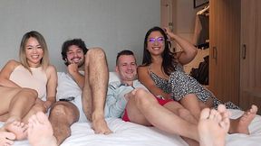 Asian stepsisters milk cocks dry and swallow the cumshot - HD - 12:12 video - from XGroovy