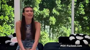 Petite teen brunette amateur gets on her knees for a hardcore blowjob - SD - 6:01 video - from W1mp