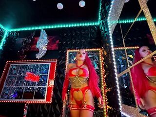 4K Large Boobs Large Butt Redhead Disrobes Down in Dungeon - 4K - 6:27 video - from Lesbian8
