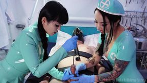 Urethral Examination by Two Latex Nurses ft Mistress Patricia - HD - 9:38 video - from Clips4sale