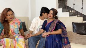 Indian beautiful sister-in-law calls her boyfriend and has sex with threesome - HD - 23:53 video - from xHamster