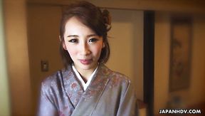 Japanese nympho in kimono Aya Kisaki is ready to masturbate herself - HD - 8:01 video - from XCafe