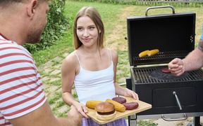 Hot Summer BBQ - Maya Gets Her First Outdoor Threesome - HD - 43:22 video - from FapHouse