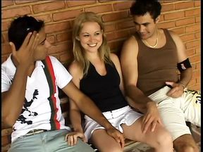 Blonde mamacita gets double penetrated and creamed on the veranda - 23:39 video - from xHamster