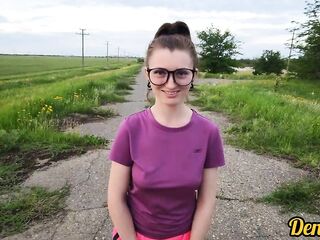 cute gal in glasses gives a valuable oral-sex and likes ace bang on a motorcycle - HD - 14:43 video - from FreePorn8