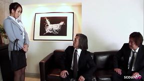 Asian Office Girl talk to DP and Anal MMF Threesome Fuck by two old Guys - HD - 29:22 video - from XVideos