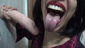 Brunette Babe In Francaise Gros Seins Parle Cru Gros Bite Dans La Bouche - HD - 6:46 video - from AbXXX