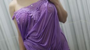 AMATEUR BUSTY GIRL IN A TRANSPARENT DRESS - HD - 10:19 video - from xHamster