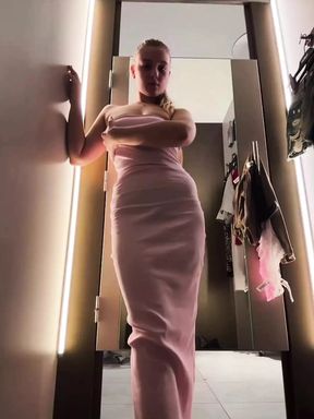 Try not to cum. Busty amateur teasing in public changing room - HD - 8:57 video - from xHamster