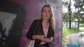 Cute and hesitant student has first public sex in the rain - HD - 27:56 video - from JustPorn