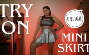 Curvy Mini Skirt Haul - Shiny Silver, Sparkly Tinsel, Transparent Blue and Fluffy Tutu - SD - 5:36 video - from FapHouse
