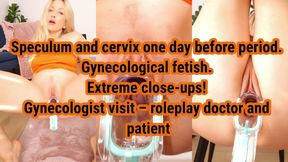 Speculum. Gynecologist visit one day before period, speculum, cervix. Routine check-up. - SD - 20:18 video - from Clips4sale