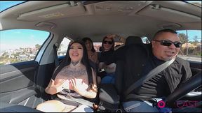 Latina beauty rides and sucks on cable car - SD - 26:36 video - from PublicRZ