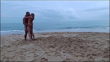 Romantic Dancing Of A Naked Couple On A Public Beach - HD - 2:23 video - featuring Laura Dee - from Sheer