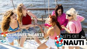 Hot lesbians eat and lick each other's shaved pussy on a boat - 4K - 5:47 video - from BabePump