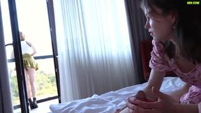 Hey girlfriend help my boyfriend cum! Two lesbian friends fuck a guy with a big dick! - HD - 25:36 video - from JuicyVid