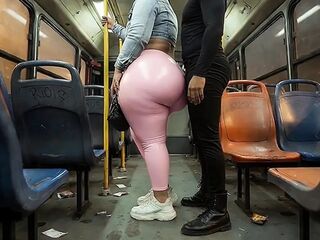 "Balaclava big beautiful woman Gets Butt in Constricted Shiny Pink Panties - Public Bus" - HD - 5:17 video - from Lesbian8