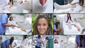 Amirah LLC At the Hospital Learning to Crutch with a Cath Bag (in HD 1920X1080) - HD - 14:00 video - from Clips4sale