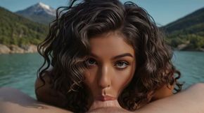 Kaelen's Intense Gaze Demands You Watch Her Lake Blowjob - HD - 0:57 video - from Ourdream.ai