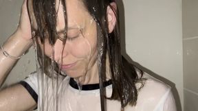 Wetlook - wet t-shirt and knickers - 4K - 0:40 video - from xHamster