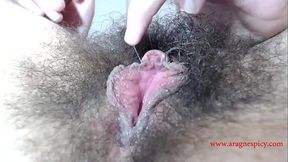Extreme close up video of my hairy pussy while I rub my big clit until orgasm - HD - 14:19 video - from XVideosRed