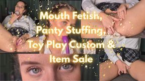 Mouth fetish, panty stuffing, toy play - Custom & Sale - HD - 24:55 video - from LoyalFans