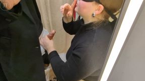 Almost caught by an employee - risky blowjob in the changing room - 4K - 10:32 video - from xHamster