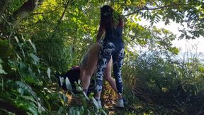 Great and hot pegging of a slave in the bushes near the railway. Strap-on in your ass - HD - 5:36 video - from xHamster