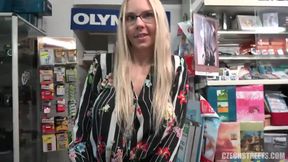 POV anal sex with nerdy blonde at the public store - big natural tits - HD - 21:48 video - from Xtits
