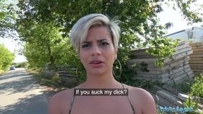 Busty MILF gives sloppy blowjob in public - HD - 7:53 video - from SexPester