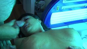 Busty Nadiene Blows Cock in Solarium - HD - 8:58 video - from FapHouse
