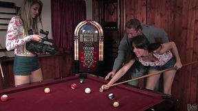 Pool game ends up with mutual fondling for blonde teen Bailey Bam - SD - 6:56 video - from AnySex